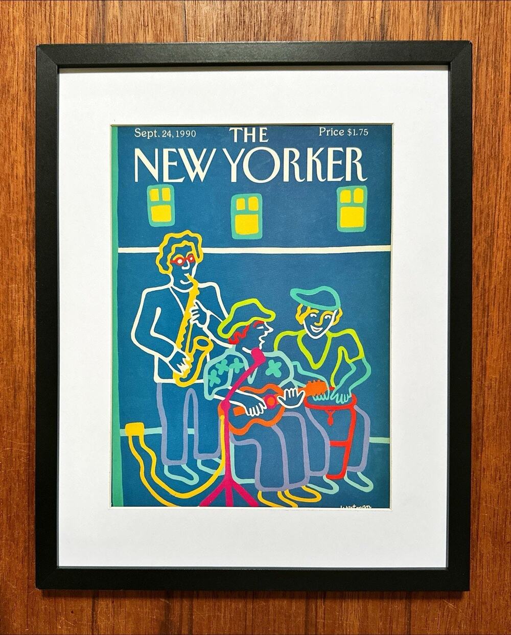 Framed 1990 The New Yorker Magazine Sept 24 Westman Jazz Band